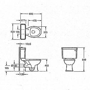Унитаз Magliezza Retro 7011 белый/золото, с бачком купить в интернет-магазине Sanbest