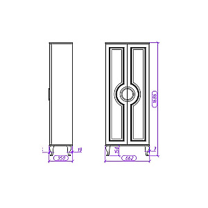 Пенал Caprigo Valletta 35351-SF027 43 бланж для ванной в интернет-магазине сантехники Sanbest