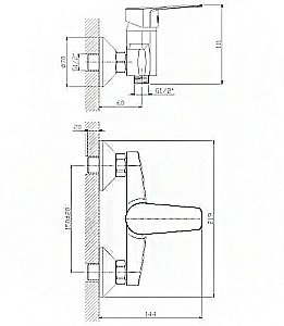 Смеситель для душа Rossinka S S35-41 купить в интернет-магазине сантехники Sanbest
