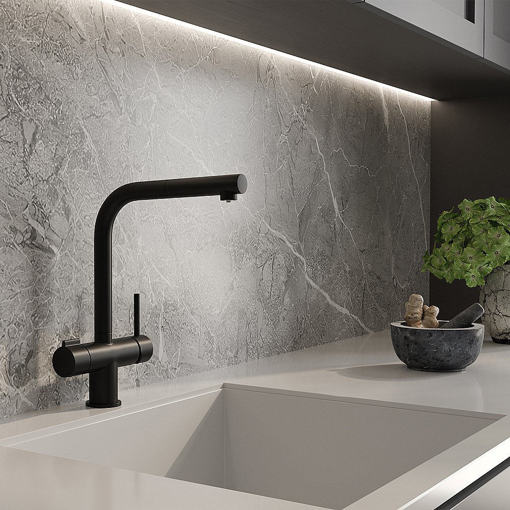 Смеситель для кухни WasserKraft A8967 черный Soft-touch купить в интернет-магазине сантехники Sanbest