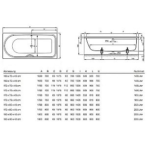Ванна Bette Ocean 8865-000 170x80 Белый купить в интернет-магазине Sanbest