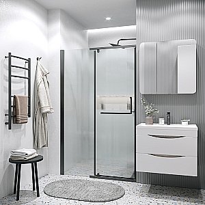 Душевая дверь Grossman Pragma 110 100.K33.03.110.21.02 стекло шиншилла/профиль черный матовый купить в интернет-магазине Sanbest