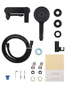 Смеситель для ванны с душем WONZON & WOGHAND BRILLIANT, Черный матовый (WW-88037079-MB) купить в интернет-магазине сантехники Sanbest