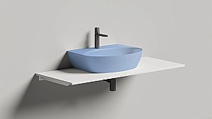 Раковина Salini ALDA WALL 03 140323MF 71 из искусственного камня S-Stone, матовая, цвет по RAL полностью купить в интернет-магазине Sanbest