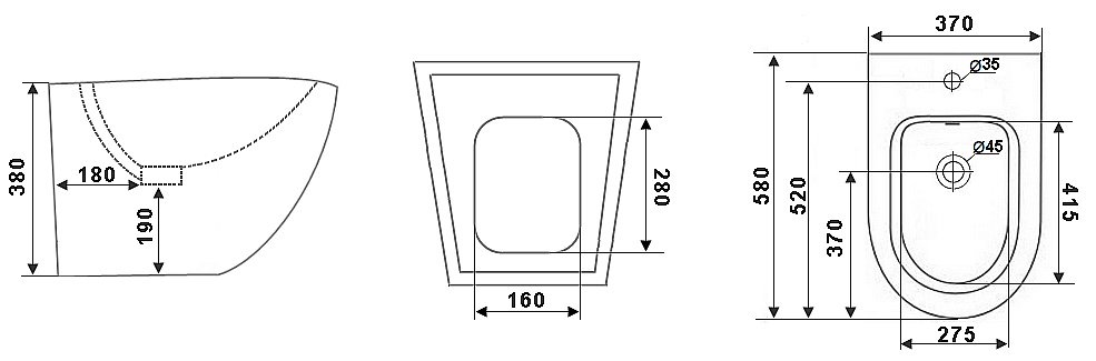 Биде напольное Timo Kulo TK-402 купить в интернет-магазине Sanbest