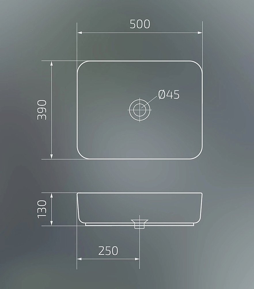 Раковина накладная Gid Geometrico 50 Bm1304 53350 черная матовая купить в интернет-магазине Sanbest