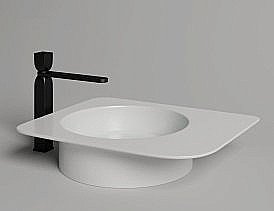 Раковина накладная Salini NINFEA 02 110521M 54 матовая из искусственного камня S-Stone, белая матовая купить в интернет-магазине Sanbest