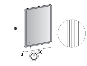 Зеркало с LED подстветкой Cezares 45028 60x90 в ванную от интернет-магазине сантехники Sanbest