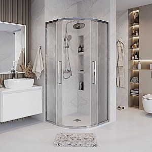 Душевой уголок Grossman Cosmo 301.K33.02.8080.10.02 80x80 стекло шиншилла/профиль хром купить в интернет-магазине Sanbest