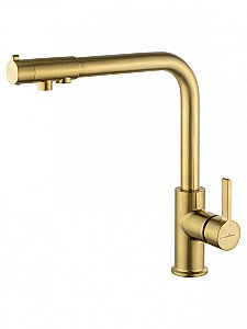 Смеситель для кухни c подключением фильтра WONZON & WOGHAND, Брашированное золото (WW-88458008-BG) купить в интернет-магазине сантехники Sanbest
