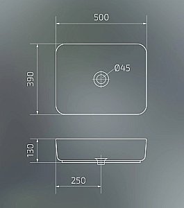 Раковина накладная Gid Geometrico 50 Bm1304 53350 черная матовая купить в интернет-магазине Sanbest