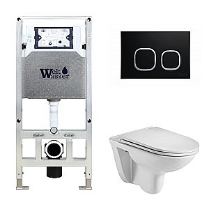 Унитаз с инсталляцией WeltWasser AMBERG 506 ST + BAARBACH 004 GL-WT + AMBERG RD-BL купить в интернет-магазине Sanbest