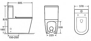Унитаз Caprigo Modern Vittoria V-1013 безободковый, с бачком, с крышкой микролифт, белый купить в интернет-магазине Sanbest