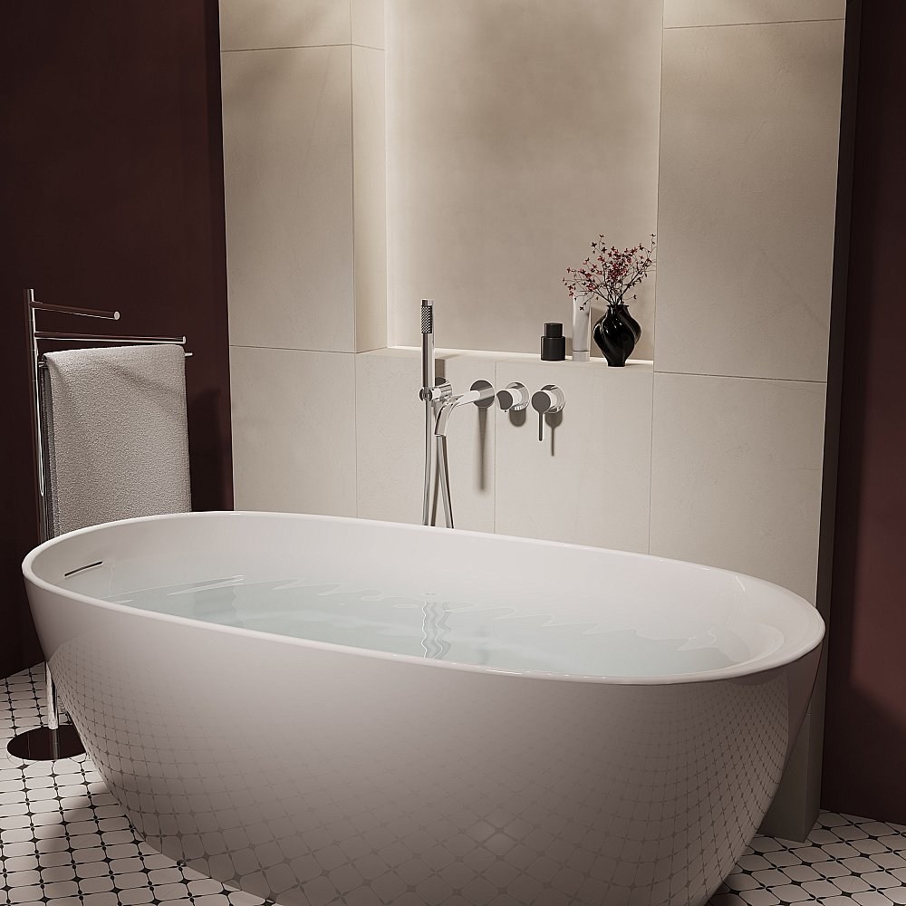 Смеситель для ванны Vincea Villa VTFW-1VL1CH хром купить в интернет-магазине сантехники Sanbest