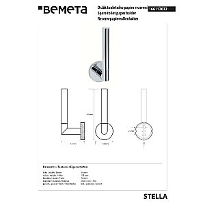 Запасной держатель для туалетной бумаги Bemeta Stella 166112032 хром купить в интернет-магазине сантехники Sanbest
