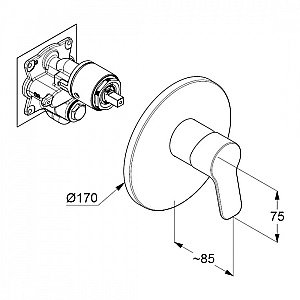 Набор смесителей Kludi Pure&Easy 376300565 хром купить в интернет-магазине сантехники Sanbest