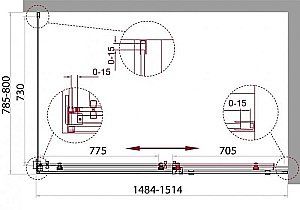 Душевой уголок BelBagno ACQUA AH-1 150x80 прозрачный/хром купить в интернет-магазине Sanbest