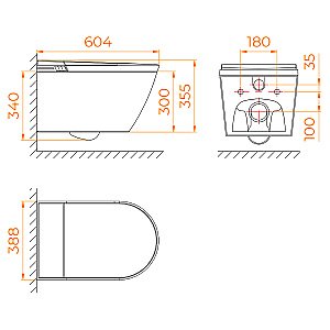 Унитаз подвесной с инсталляцией RGW SW-70 63420270-01 белый, безободковый, с крышкой микролифт, слив торнадо купить в интернет-магазине Sanbest