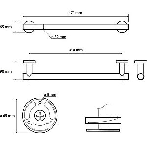 Поручень Bemeta Dark 104307770 черный матовый купить в интернет-магазине сантехники Sanbest