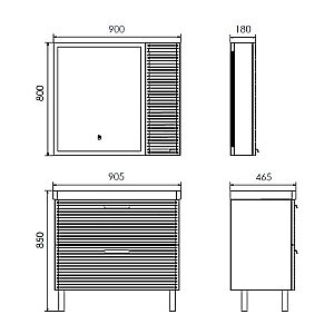 Тумба с раковиной Comforty Танжер 90 00-00019535 белая матовая для ванной в интернет-магазине Sanbest