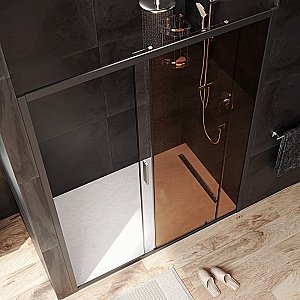 Душевая дверь AM.PM GEM W90G 150 прозрачная-бронзовая/черный купить в интернет-магазине Sanbest