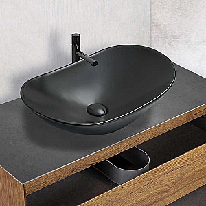 Раковина накладная Vincea 61,5 VBS-508MB черная матовая купить в интернет-магазине Sanbest