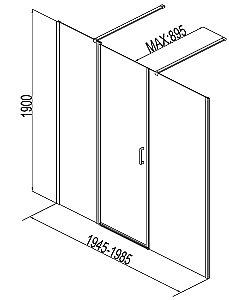 Душевая дверь Aquanet Cinetic 200 254243 стекло прозрачное/профиль хром купить в интернет-магазине Sanbest