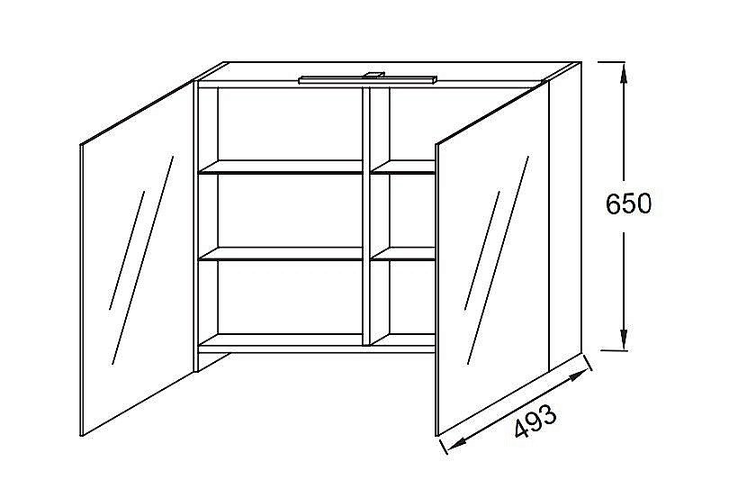 Зеркальный шкаф Jacob Delafon EB786RU-E71 серый дуб купить в интернет-магазине сантехники Sanbest