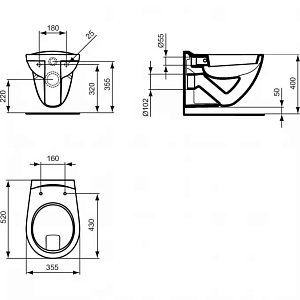 Унитаз подвесной Ideal Standard Eurovit V340301 белый купить в интернет-магазине Sanbest