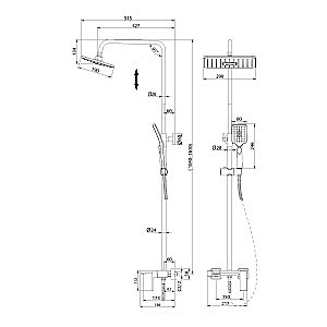 Душевая система Grossman Style 500.K35.05.210 черный матовый купить в интернет-магазине сантехники Sanbest