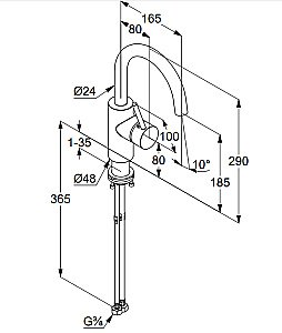 Смеситель для раковины Kludi BOZZ 380285376 белый матовый купить в интернет-магазине сантехники Sanbest