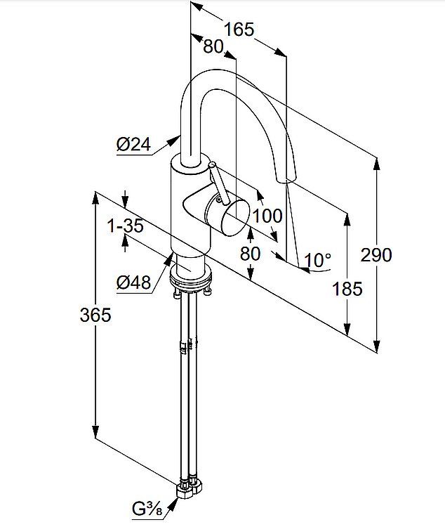 Смеситель для раковины Kludi BOZZ 380285376 белый матовый купить в интернет-магазине сантехники Sanbest