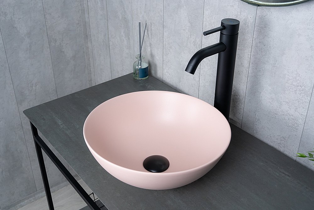 Раковина накладная Gid 9081pkm розовая матовая купить в интернет-магазине Sanbest