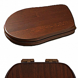 Сиденье c микролифтом Kerasan Retro 108640 дерево/бронза купить в интернет-магазине сантехники Sanbest