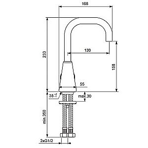 Смеситель для раковины Vidima Uno BA235AA купить в интернет-магазине сантехники Sanbest