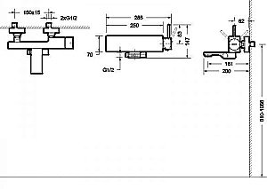 Смеситель для ванны и душа Bravat ARC F66061C-01A-ENG купить в интернет-магазине сантехники Sanbest