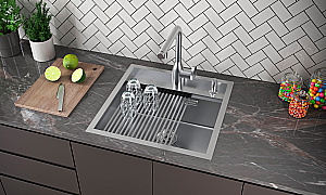Кухонная мойка Paulmark KRONER-STEP PM345151-BS брашированная сталь купить в интернет-магазине сантехники Sanbest