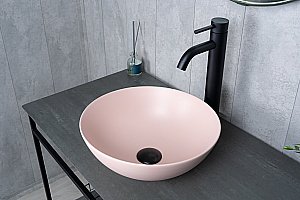 Раковина накладная Gid 9081pkm розовая матовая купить в интернет-магазине Sanbest