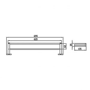 Полотенцедержатель Kaiser KH-2018 хром купить в интернет-магазине сантехники Sanbest