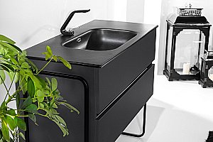 Тумба с раковиной Armadi Art Vallessi 120 антрацит глянец для ванной в интернет-магазине Sanbest