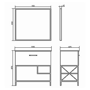 Тумба с раковиной Comforty Бредфорд 00-00009955 90 белый/графит для ванной в интернет-магазине Sanbest