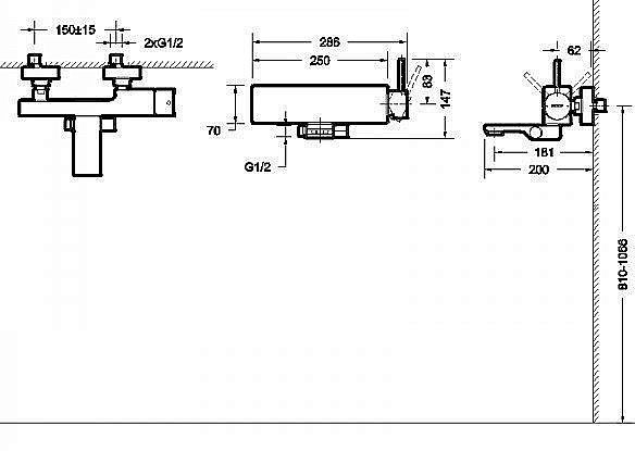 Смеситель для ванны и душа Bravat ARC F66061C-01A-ENG купить в интернет-магазине сантехники Sanbest