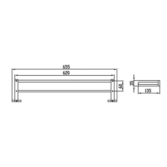 Полотенцедержатель Kaiser KH-2018 хром купить в интернет-магазине сантехники Sanbest