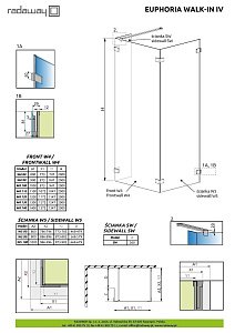 Душевое ограждение Radaway Euphoria Walk-in IV 110x80 купить в интернет-магазине Sanbest