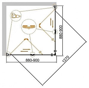 Душевой уголок Cezares Eco 88x88 ECO-O-AS-2-90-C-Cr стекло прозрачное/профиль хром купить в интернет-магазине Sanbest