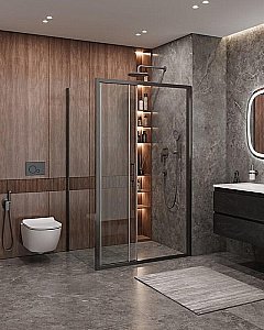 Душевой уголок Cezares Molveno 90x120 AHF-31-120/90-C-GM-IV стекло прозрачное/профиль матовая оружейная сталь купить в интернет-магазине Sanbest