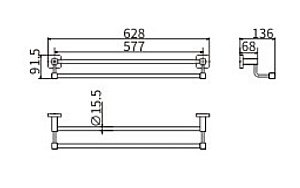 Полка CeramaLux Quadro 61911 хром купить в интернет-магазине сантехники Sanbest
