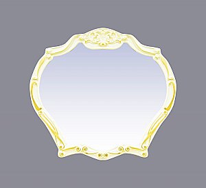 Зеркало Misty Tiffany 100x90 белое сусальное золото в ванную от интернет-магазине сантехники Sanbest