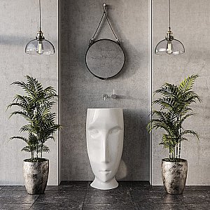 Раковина напольная Kerasan Artwork Moloco 45 474001bi*0 белая купить в интернет-магазине Sanbest