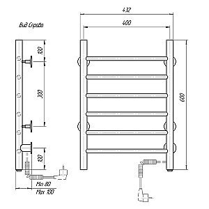 Полотенцесушитель электрический Domoterm Аврора DMT 109-6 40x60 EK хром купить в интернет-магазине сантехники Sanbest
